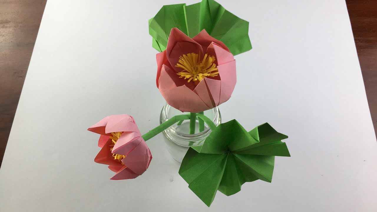 Cách Làm Bông Hoa Sen Bằng Giấy Màu | Thùy Trang Handmade