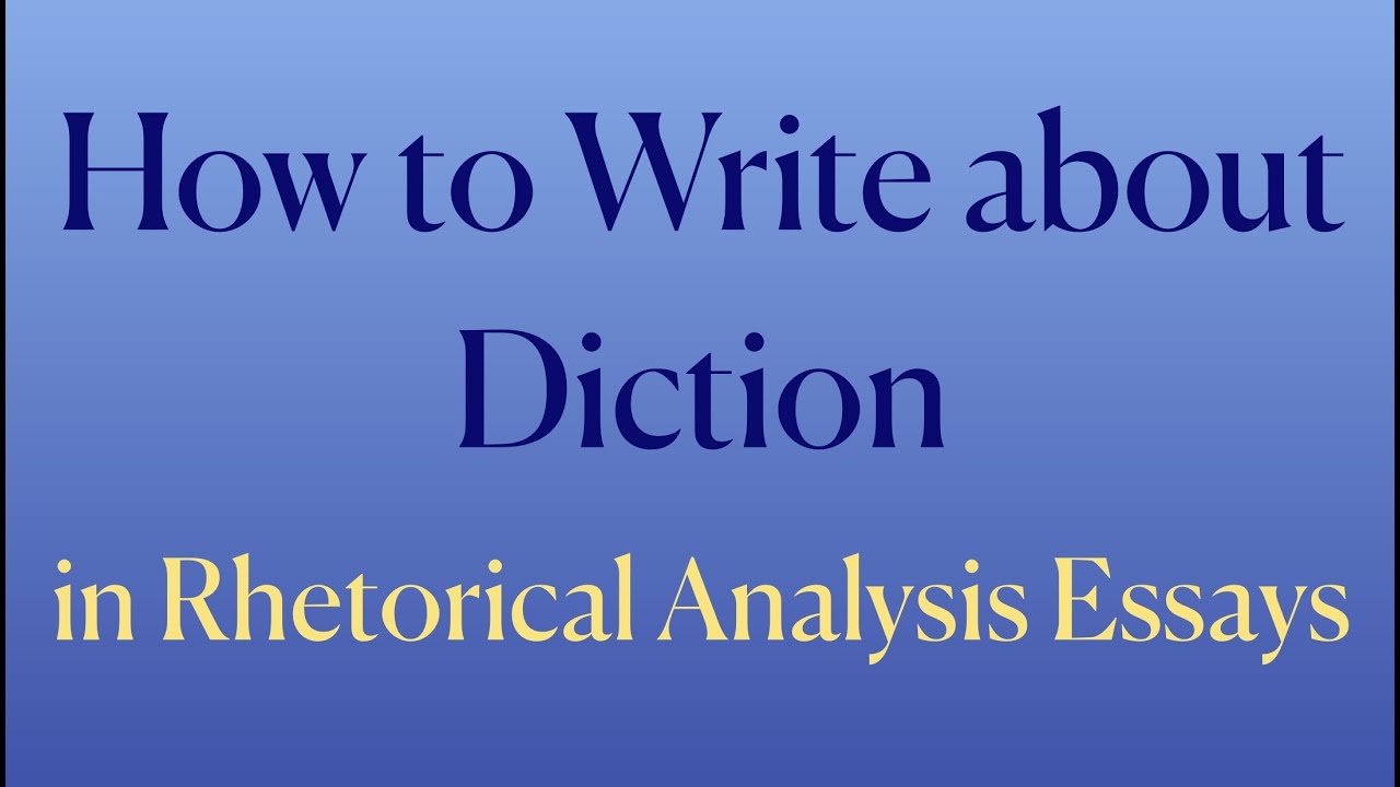 how to write a thesis about diction