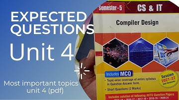 Compiler Design Aktu Important Questions - [UNIT-4] #Compilerdesignaktu#compilerdesignaktuplaylist