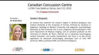 Dr. Andrea Para - Imaging In Concussion