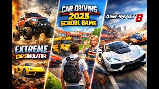 Top 3 Car Games 2025 | Extreme Car Simulator + Car Driving School Game + Asphalt 8 Gameplay screenshot 3