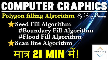 Seed Filling | Scan Line Algorithm | Boundary Fill Algorithm | Flood Fill Algorithm in just 21 mins