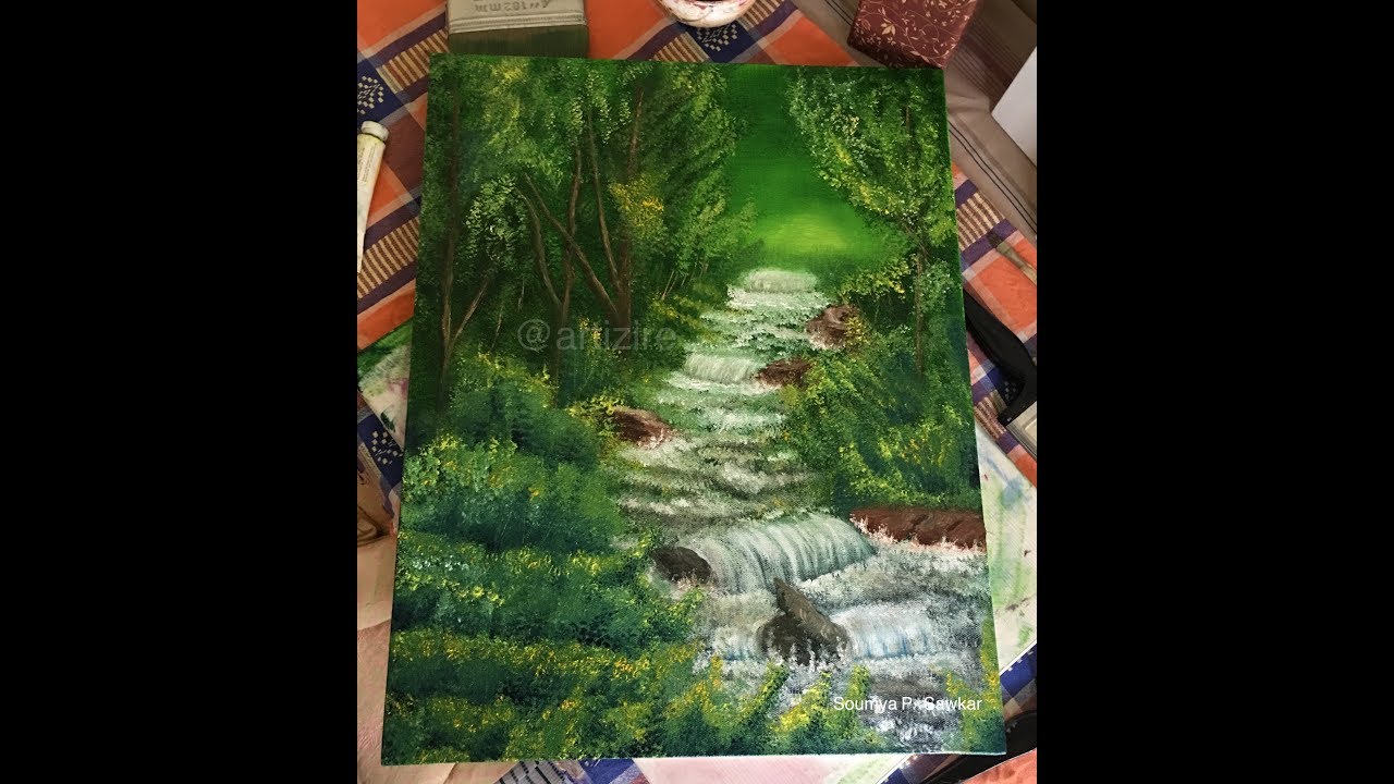 Painting Bob Ross's Quiet Stream Oil Painting Tutorial YouTube