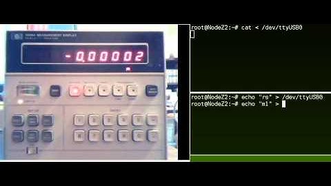 Test video of controlling HP 5508A with a Zipit Z2