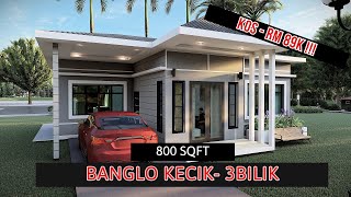 DESIGN BANGLO KECIK - 3 Bilik ( 800sqft )