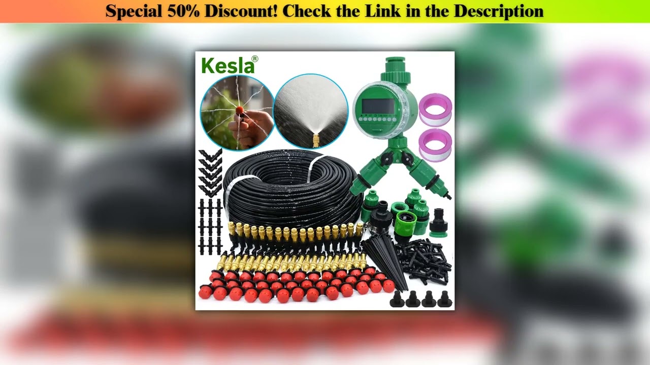 Hands-on KESLA 5-50M Garden Micro Drip Irrigation Automatic Watering System Kit Controller DIY Mist