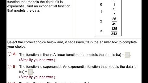 [Math] Determine whether the function given by the table linear; exponential, or neither: If the fu