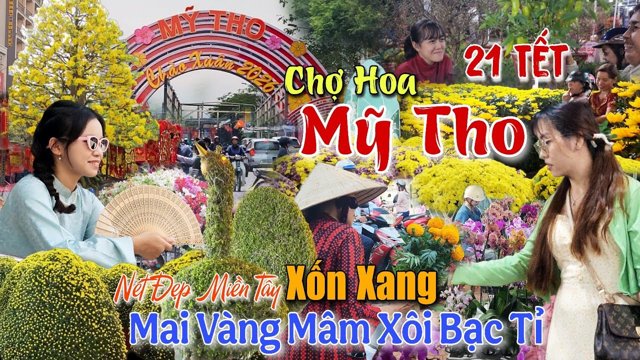 'Xốn Xang' Chợ Hoa Xuân Mỹ Tho Tết 2026 Xuất Hiện Mai Vàng Bạc Tỉ Khủng Cúc Mâm Xôi Sa Đéc Độc Lạ