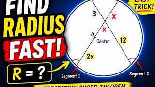 🛑 Geometry Secrets: Find the Radius using  intersecting chords theorem || Step by Step