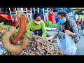 Fleshy and Sweet Tamarind from market in my country | Try Tamarind drinking with my brother Ny