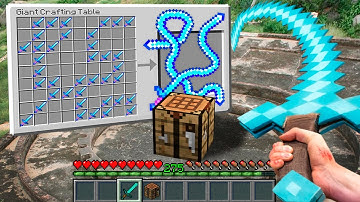 Minecraft in Real Life POV CRAFTING DIAMOND GUN - Realistic Minecraft vs real life