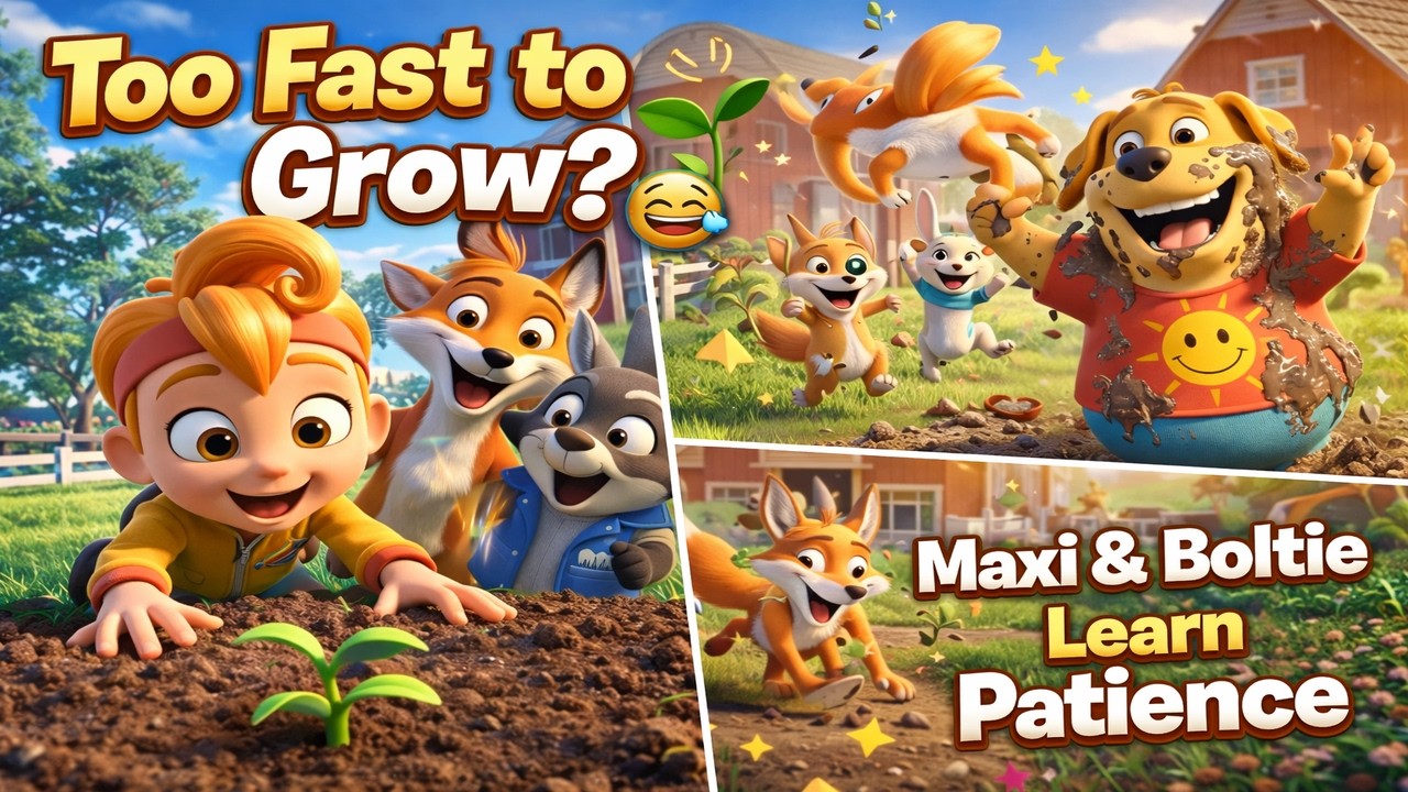Too Fast to Grow 🌱😂 Maxi & Boltie Learn Patience on the Farm  Funny Cartoon