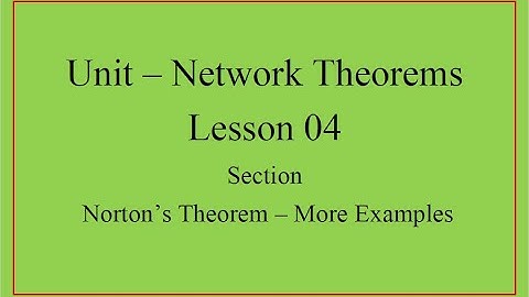 Network Theorems - Lesson 04