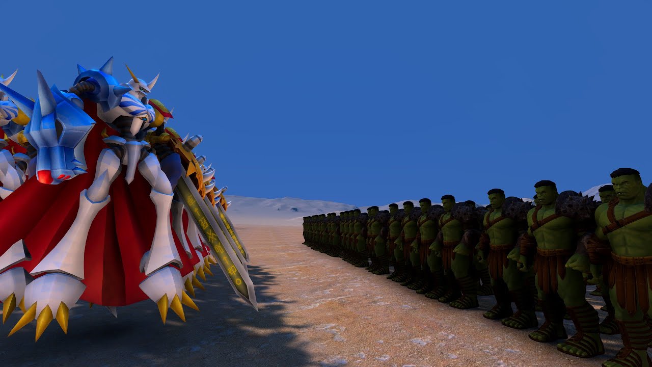Japan vs USA - 20 Omnimons vs 500 Hulks - Ultimate epic Battle Simulator