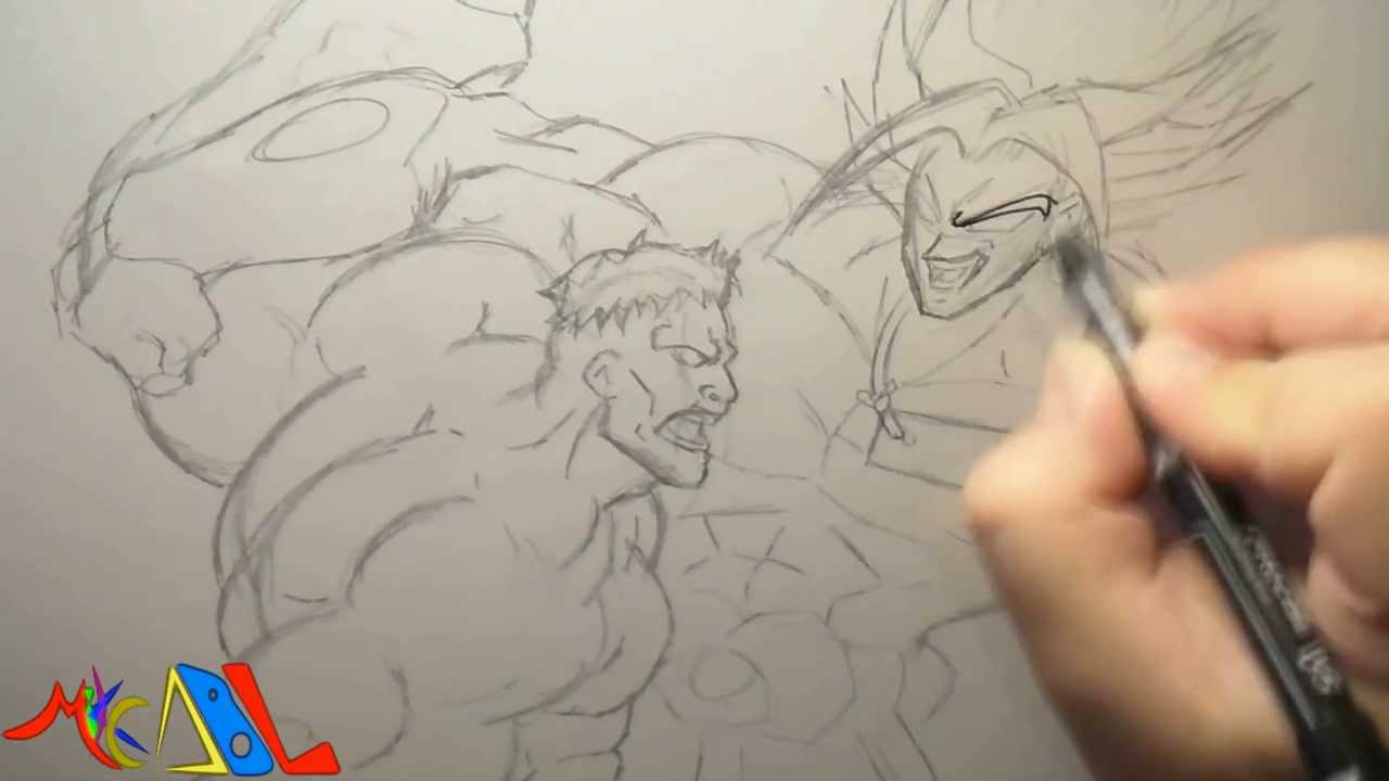 Dibujando a: Hulk Vs Broly - YouTube
