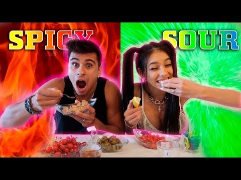 EXTREME SOUR VS SPICY FOOD CHALLENGE!