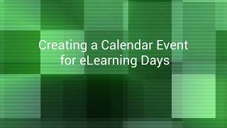 Calendar Event for eLearning Days