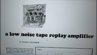 Low Noise Audio Tape Replay 3 Transistor Pre Amplifier A 1969 Schematic
