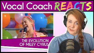 Vocal Coach reacts to the Evolution Of Miley Cyrus