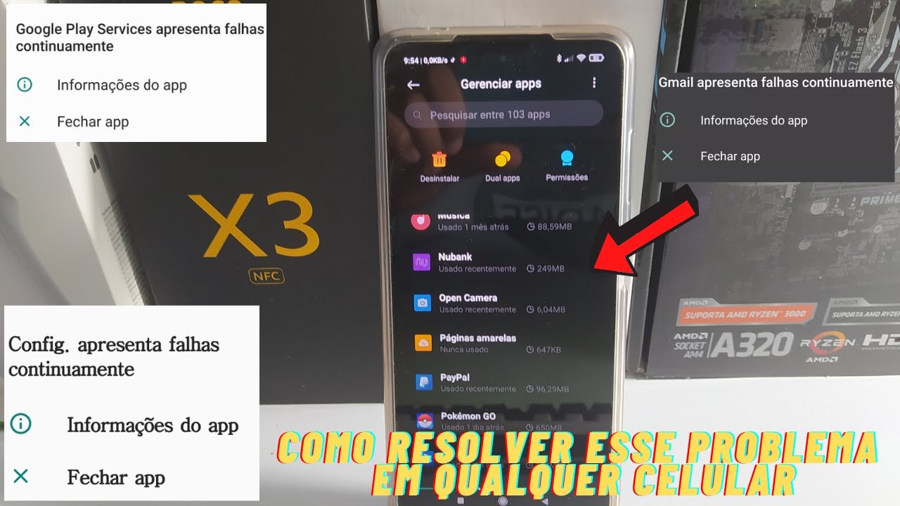 COMO RESOLVER ERRO DOS APPS FECHANDO PAROU DE FUNCIONAR FALHAS ...