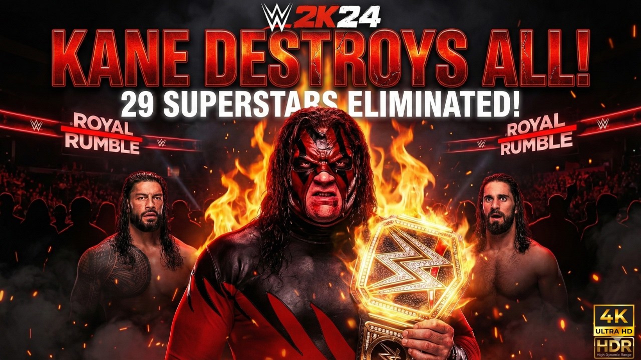 KANE DESTROYS 29 Superstars 😈 WWE Championship Royal Rumble | WWE 2K24