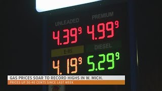 Gas prices soar to record highs in West Michigan