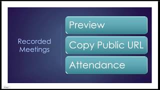 Virtual Classroom Moderator Guide: Recorded Meetings