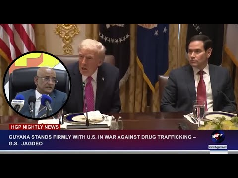 GUYANA STANDS FIRMLY WITH U S IN WAR AGAINST DRUG TRAFFICKING G S JAGDEO