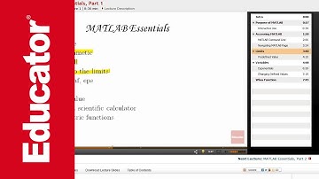 "MATLAB Essentials" | MATLAB with Educator.com