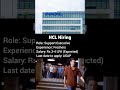 HCL Hiring Freshers
