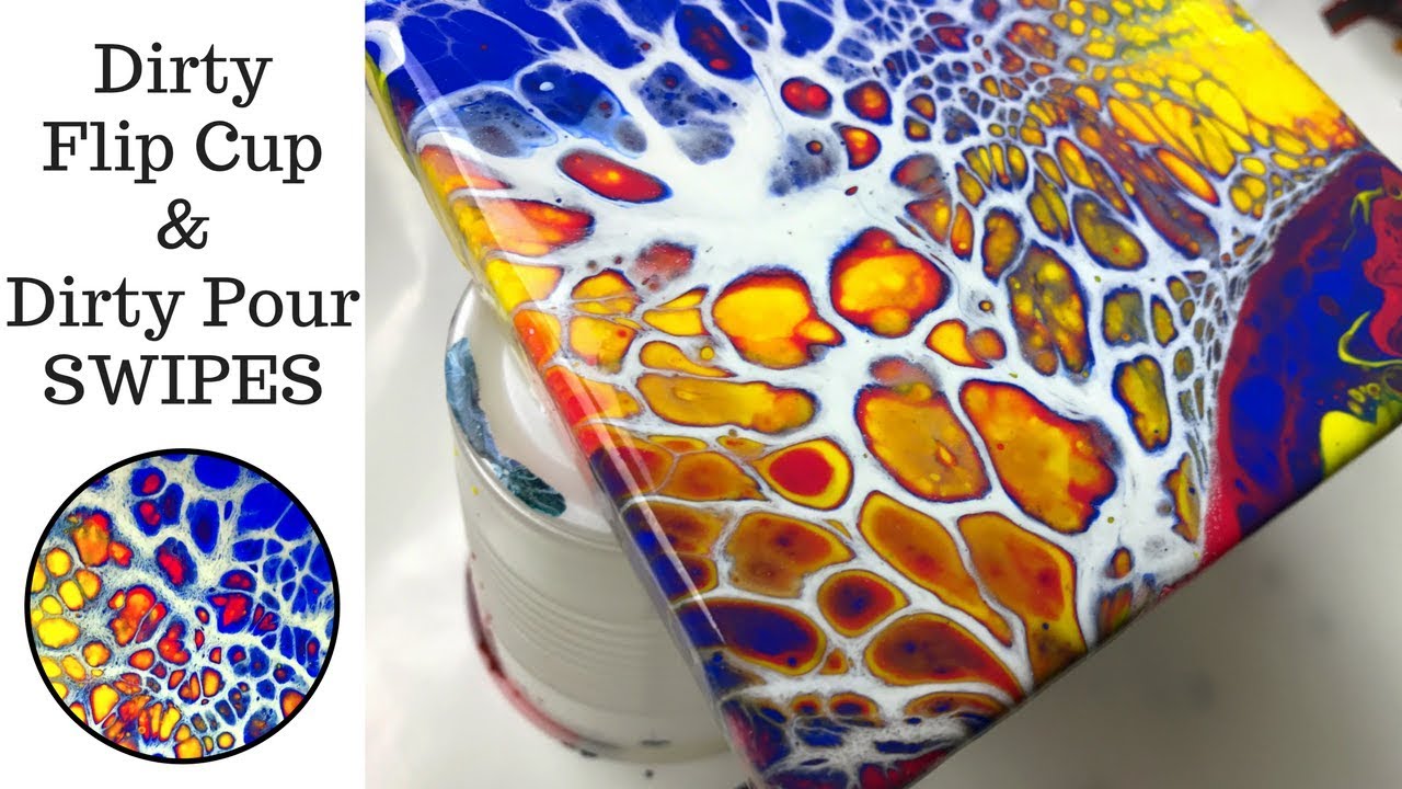 Acrylic Pour Painting for Beginners, Dirty Pour Flip Cup Tutorial (Video)