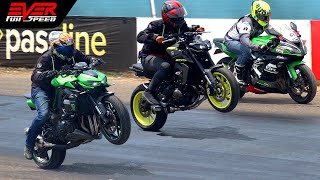 MT-09 🆚 Z1000 🆚 S1000R 🆚 GSX-S750 🆚 Ninja ZX6R 🆚Fazer 1000🔥 DRAG RACING 🔥11 seg piques B/quilla 2022