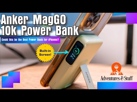 Video thumbnail: "Anker MagGo 10K Power Bank Review 🔋 Best MagSafe Battery Pack for iPhone?" — hands-on review by Adventures and Stuff on YouTube