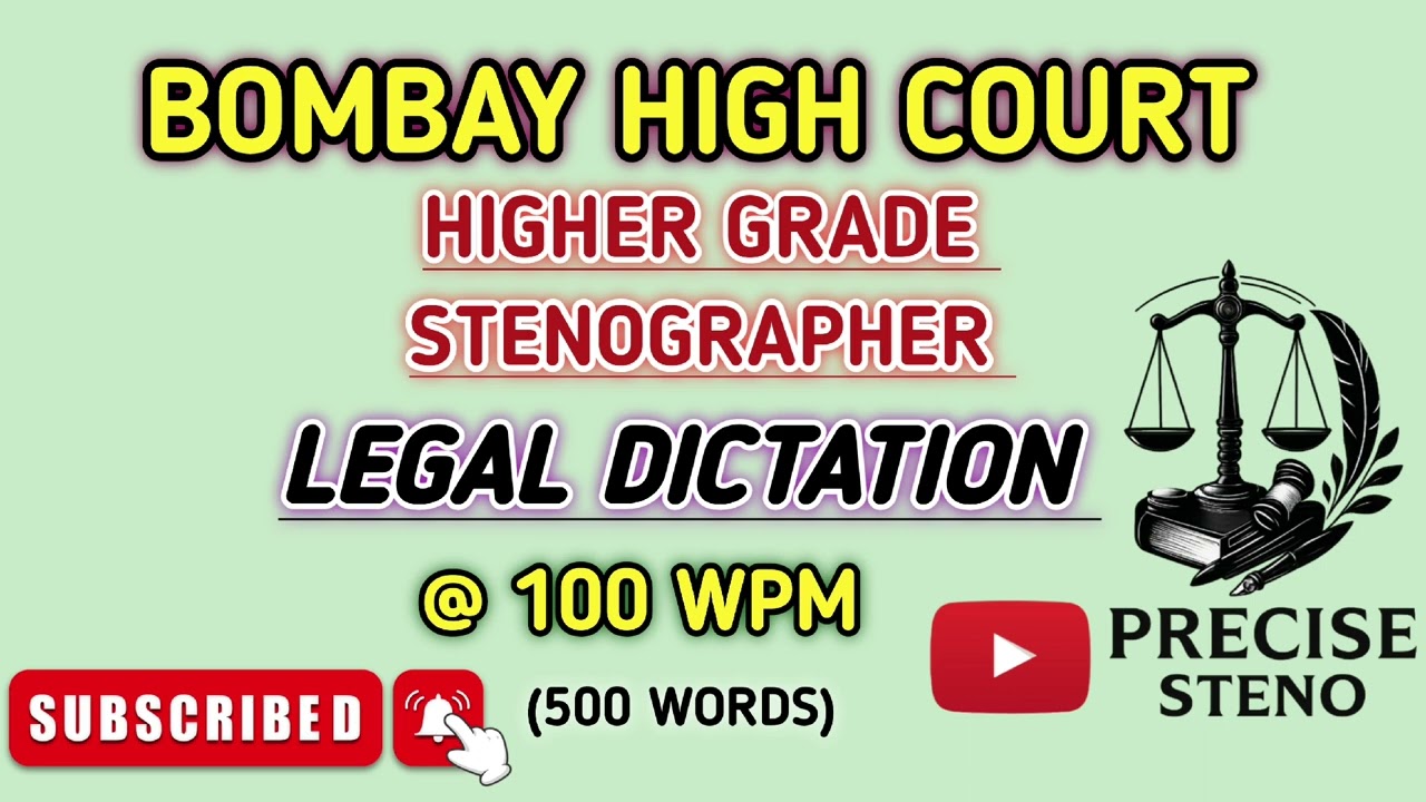 ENGLISH SHORTHAND LEGAL DICTATION 100 WPM || BOOST YOUR CONFIDENCE || 