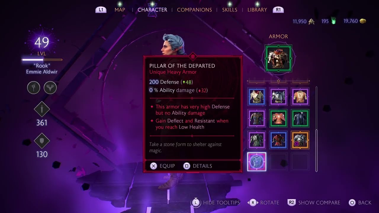 Dragon Age Veilguard: Pillar of the Departed Unique Heavy Armor Location