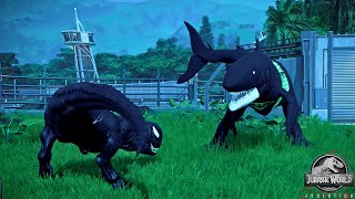 Mosasaurus vs Venom Carntoaurus, Spiderman Zilla, Batman Shark Dinosaur Battle in Jurassic World by maDinosaurs 23,201 views 1 month ago 8 minutes, 1 second