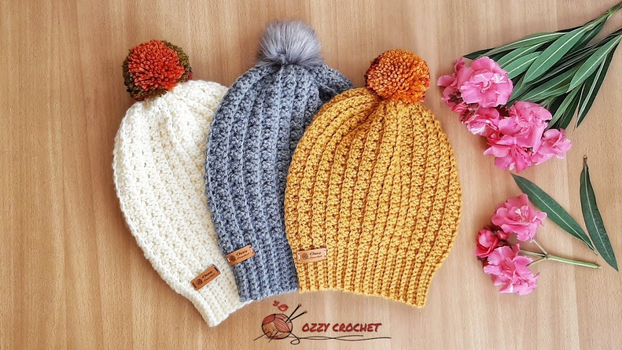 كروشيه ايس كاب بغرزة مجسمة _ ice cap with 3d stitch _ Ozzy Crochet