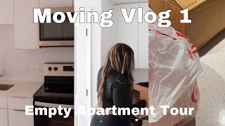 Moving Vlog 1 | Empty Luxury Apartment Tour , Target shopping, cleaning my new apartment
