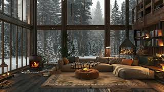 Warm Cozy Cabin With A Relaxing Fire & Gentle Wind | Instant Sleep | Cozy Cabin Ambience