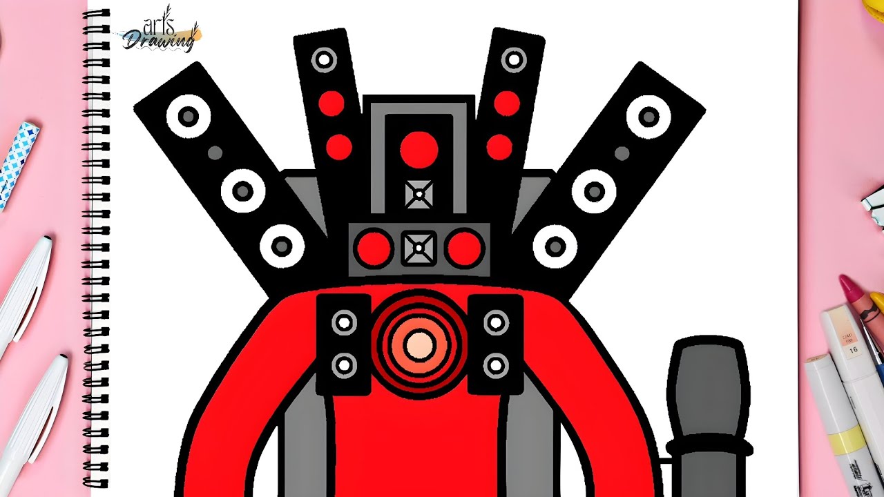 How to Draw Titan Speakerman from Skibidi Toilet step by step