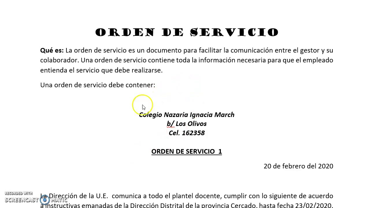 REDACCIÓN DE UNA ORDEN DE SERVICIO / by Zaida Julieta Aramayo Berrios