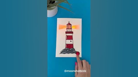 How to make a blinking paper lighthouse paper circuit card using conductive tape and LED diode