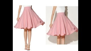 How to make High Waist Umbrella / Circle Skirt Drafting, Cutting & Stitching