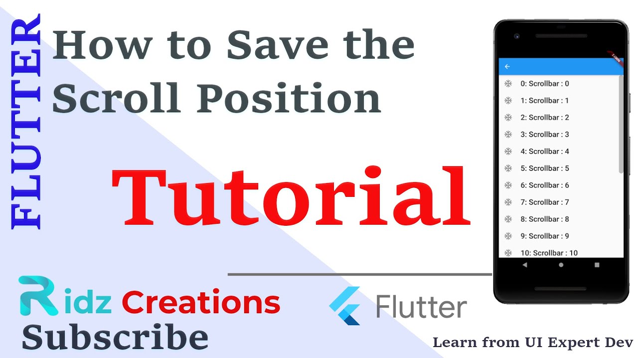 🔴 How to save the scroll position in flutter🔴 - YouTube