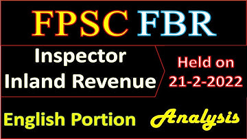 FPSC Inspector Inland Revenue Today Paper 21 2 2022 Solved Answer Key| FPSC English MCQs Preparation