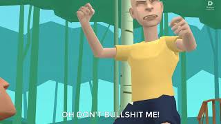 Caillou catches his dad cheating with his teacher/kills her/grounded