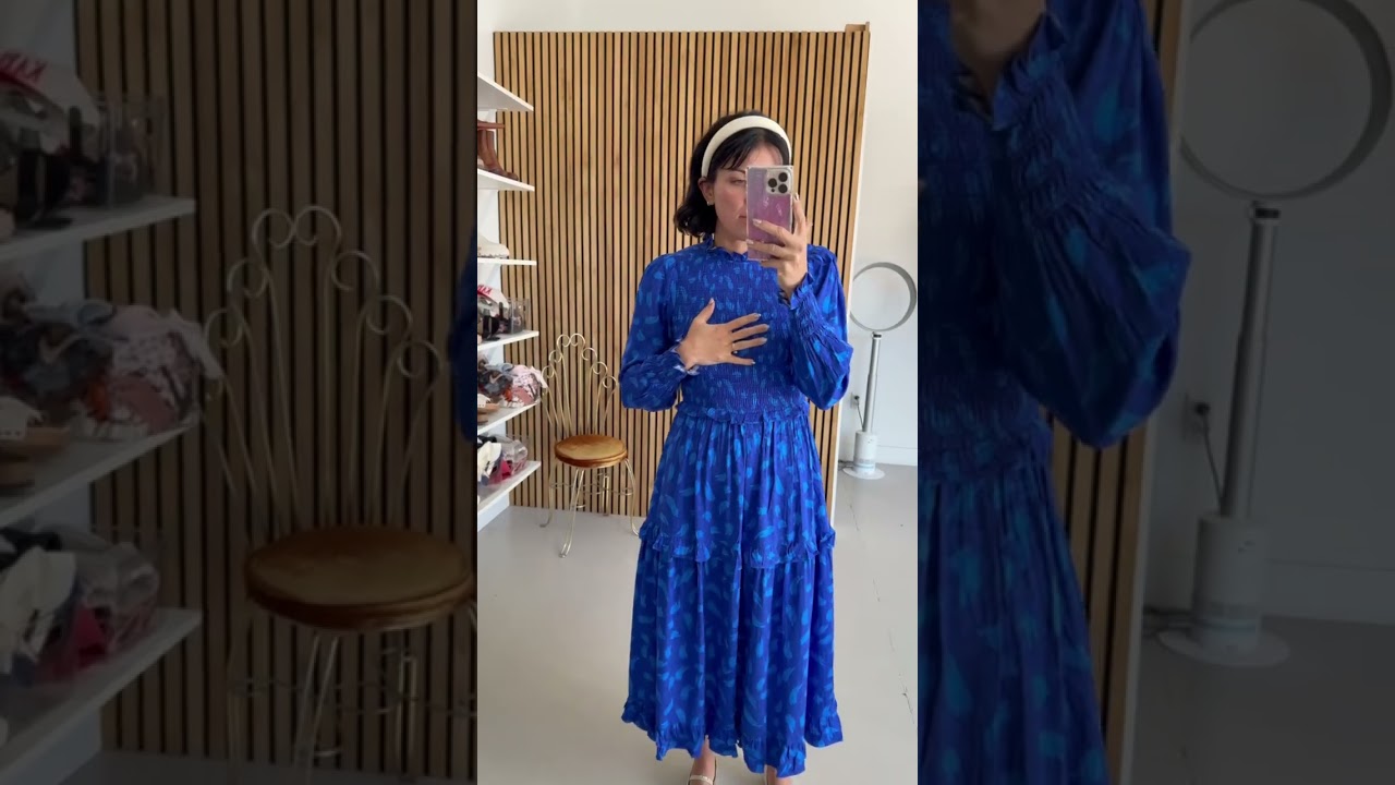 Платье-миди Darya со сборками в цвете «Кобальт»