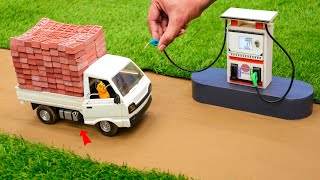 diy mini truck tata ace loading bricks from construction site science project @sanocreator