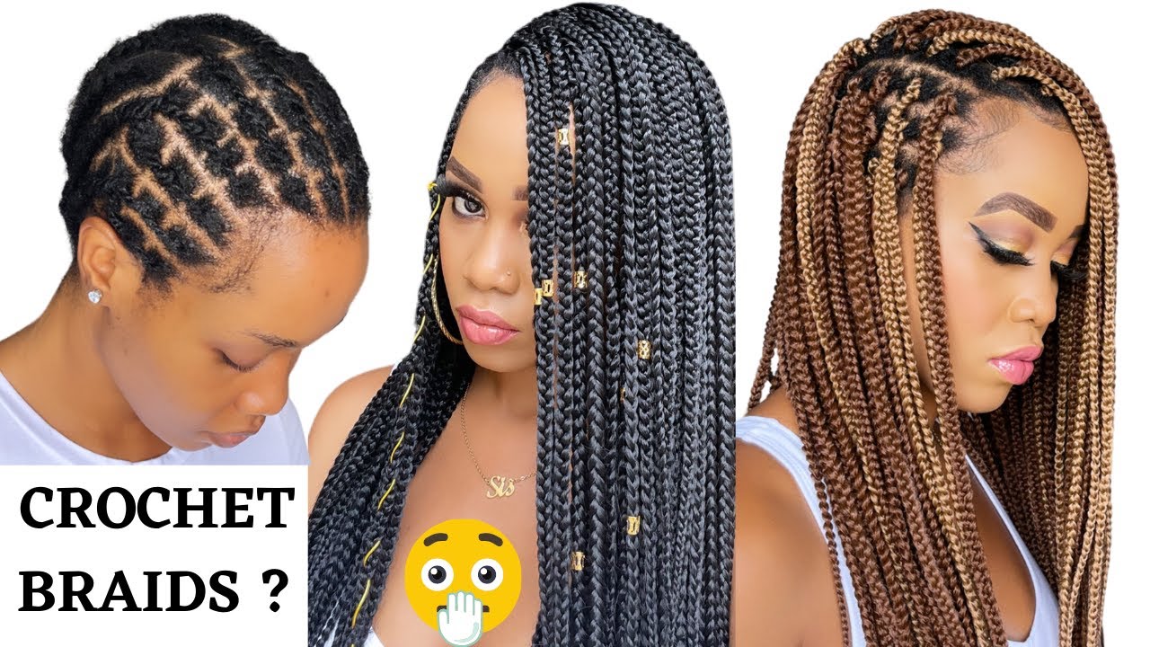 🔥EASY CROCHET BOX BRAIDS /🚫 NO RUBBER BANDS /2 WAYS/ Beginner Friendly /  Protective Style / Tupo1 