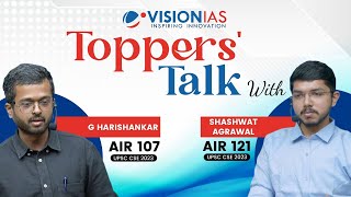 🎙️Toppers' Talk | Harishankar Ganesan (AIR 107) & Shashwat (AIR 121) | UPSC CSE 2023